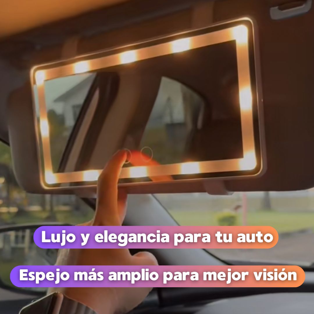 ESPEJO DE LUJO CON LUZ LED PARA AUTO