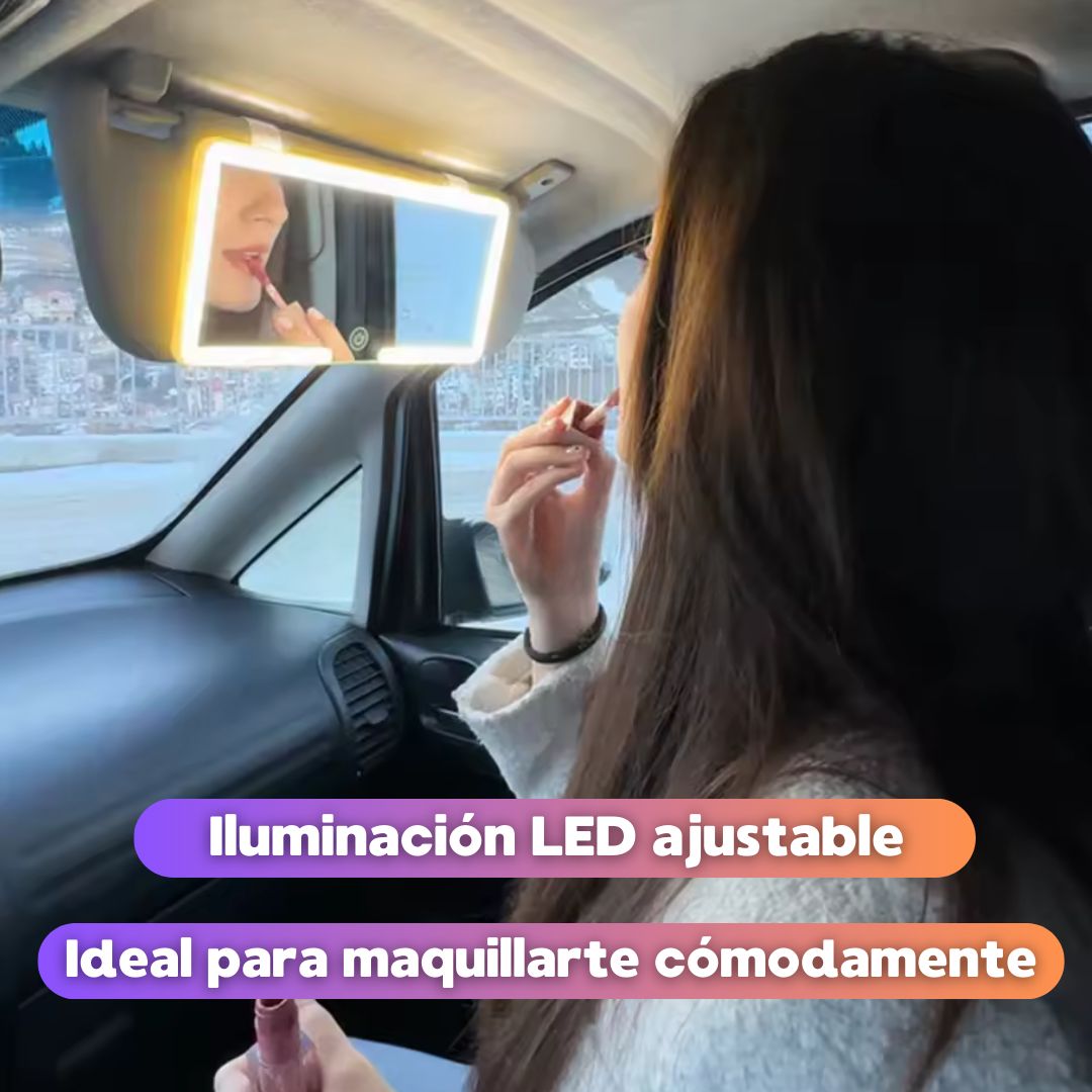 ESPEJO DE LUJO CON LUZ LED PARA AUTO